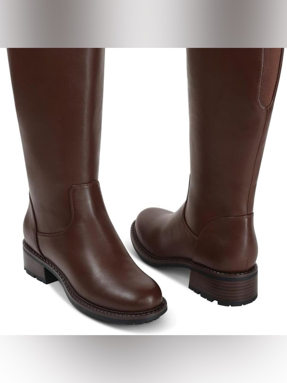 Women's Over-the-Knee Riding Boots in Dark Brown Leather
